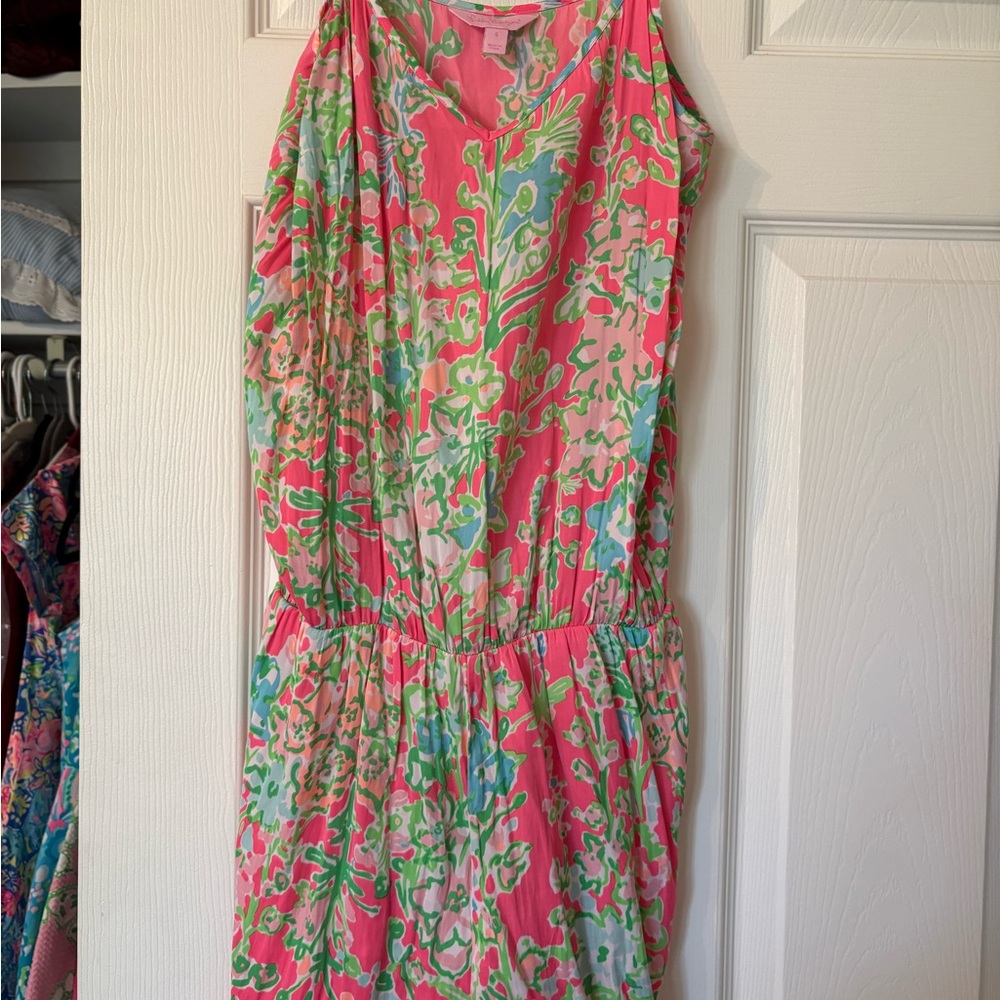 Pink Floral Sleeveless Romper